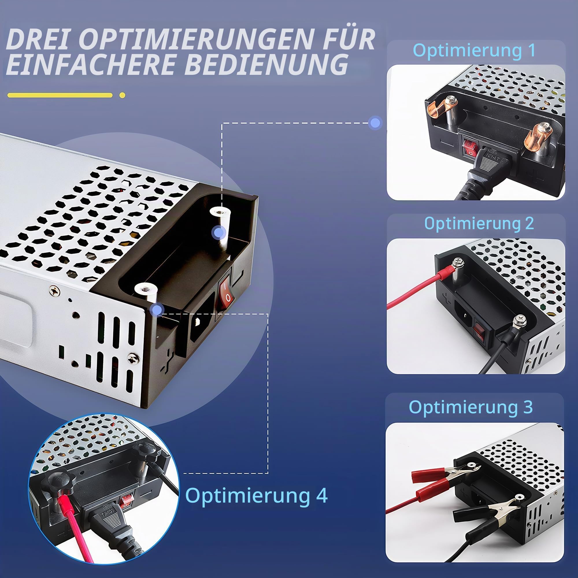Upgraded AC to DC 24V 25A 600W Netzteil Transformator Schalternetzteil 230V AC auf DC Netzteil 24Volt Transformator Industriell für LED Lichtleiste CCTV Kamera Radio SMPS (DC24V-25A-600W)