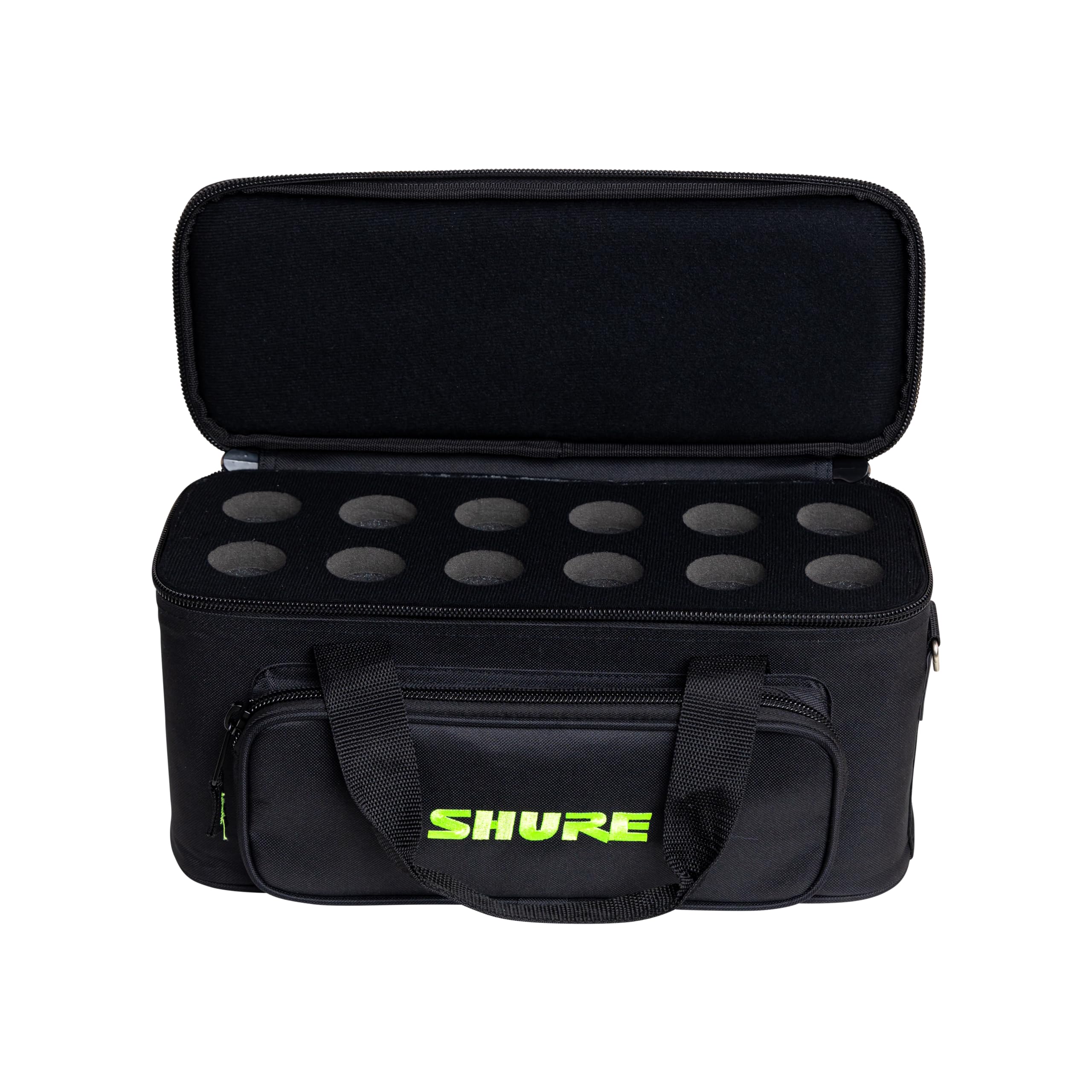 Shure by Gator Gepolsterte Mikrofontasche für bis zu 12 Mikrofone, schwarz (SH-MICBAG12)