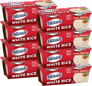 Minute Ready-to-Serve White Rice Cups, Microwavable Instant Rice 8.8oz Pack of 8 - Gluten-Free, Non-GMO