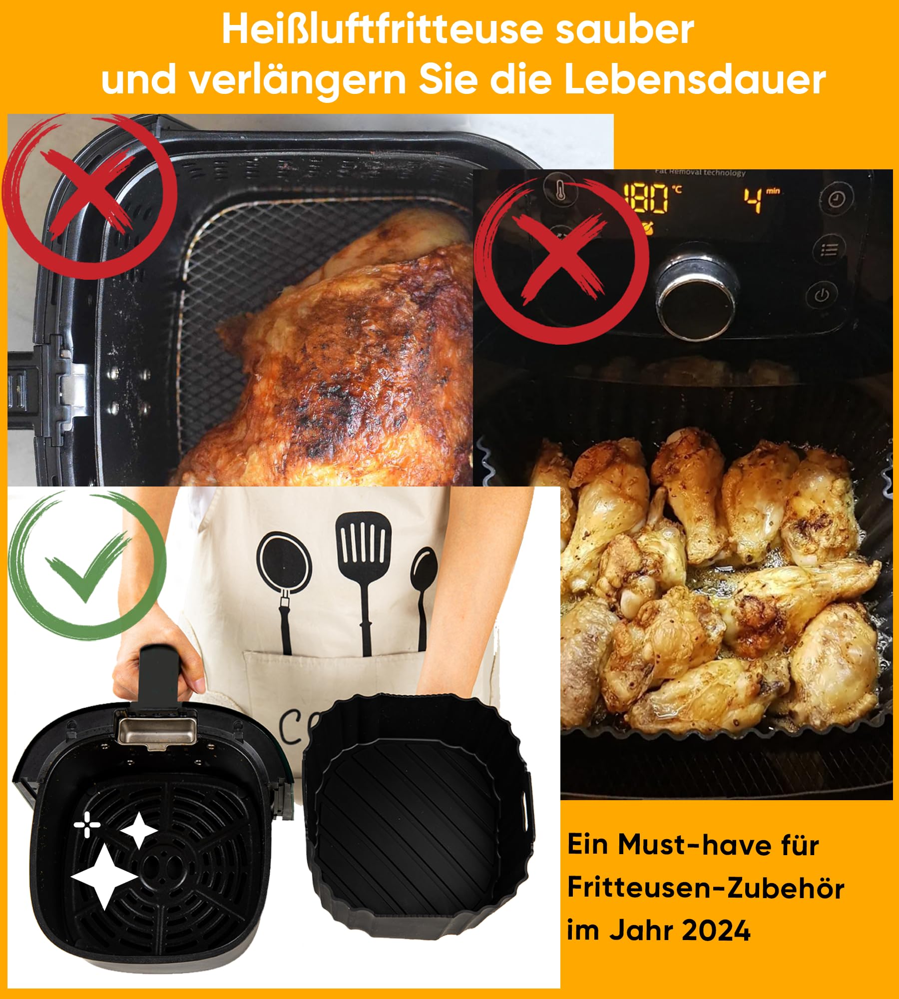 Silicone vorm heteluchtfriteuse accessoires voor Philips Airfryer 2000 Series 6.2L NA230/00, Air Fryer siliconen inzetstuk, bakvorm accessoires voor Philips 2000 Series NA230/00 Philips 6.2L