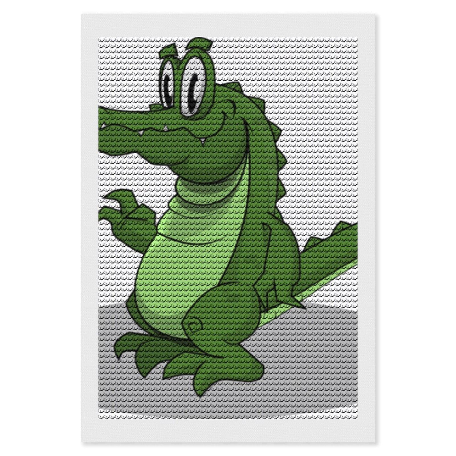 DWVTSLH Crocodile Diamond Painting Kits for Adults, Personalized Diamond Photo Art Full Drill, DIY 5D Diamond Art Painting Kits for Beginners, Home Wall Decor 8"x12"