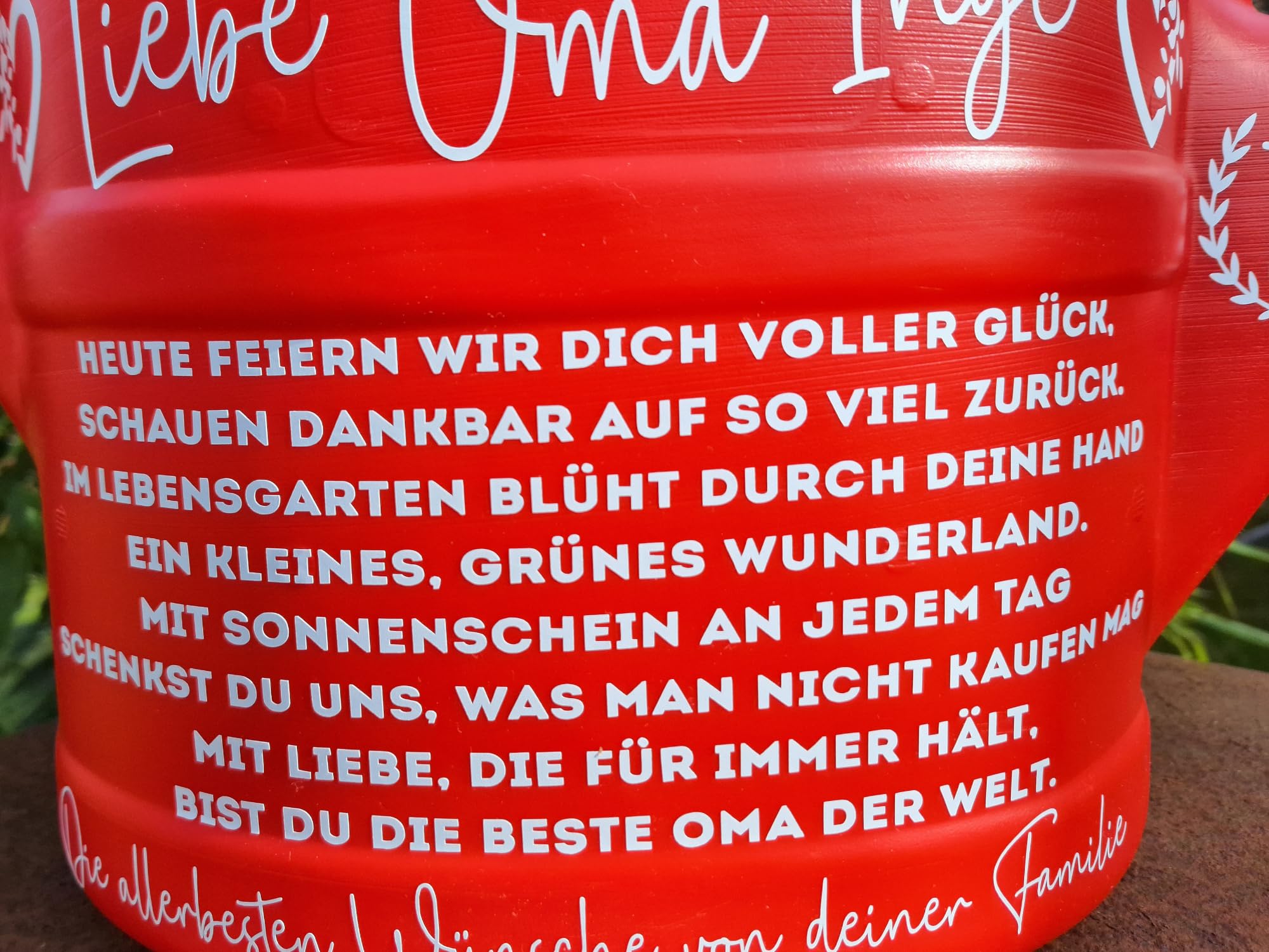 Beste Oma Großmutter Geschenk, personalisiertes Geburtstagsgeschenk mit Spruch zum 60./70./75./80./85. Geburtstag Garten Gießkanne 10 L Großeltern tolles Enkelgeschenk