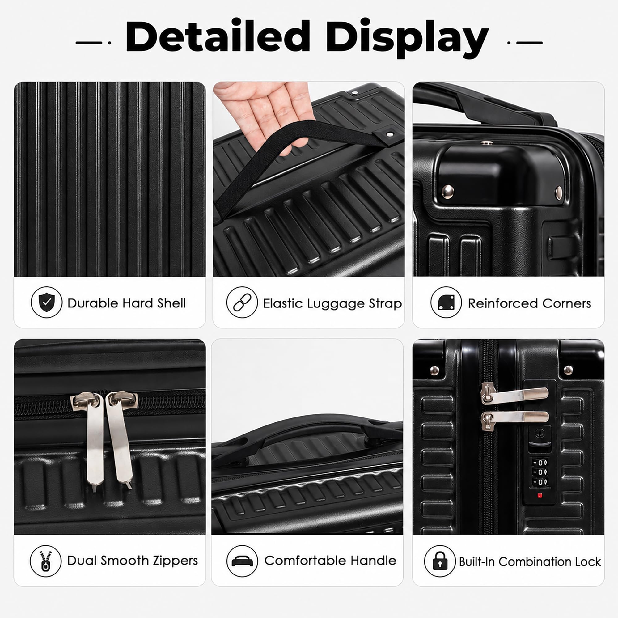 Trousse de maquillage rigide de 35,6 cm, trousse de maquillage portable, mini valise rigide pour articles de toilette et produits de beauté essentiels, noir, Tendance