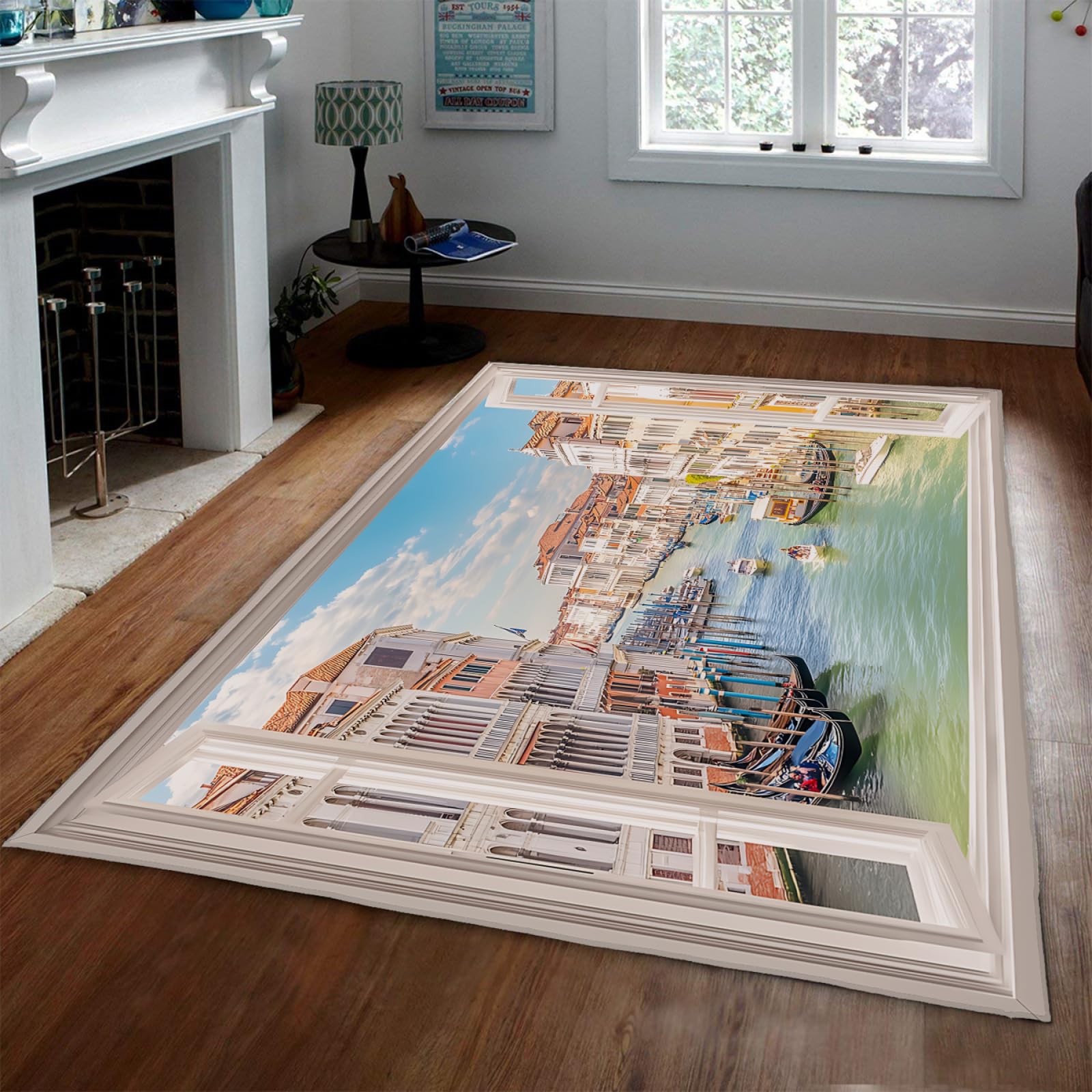 Tapis de salon antidérapant 140x200cm résistant et facile à laver