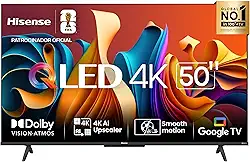 Hisense Smart TV UHD 4K QLED 50" Polegadas 50Q6N Google TV com HDR10+, Dolby Atmos, Sports Mode, Game Mode Plus e Compatível com Alexa
