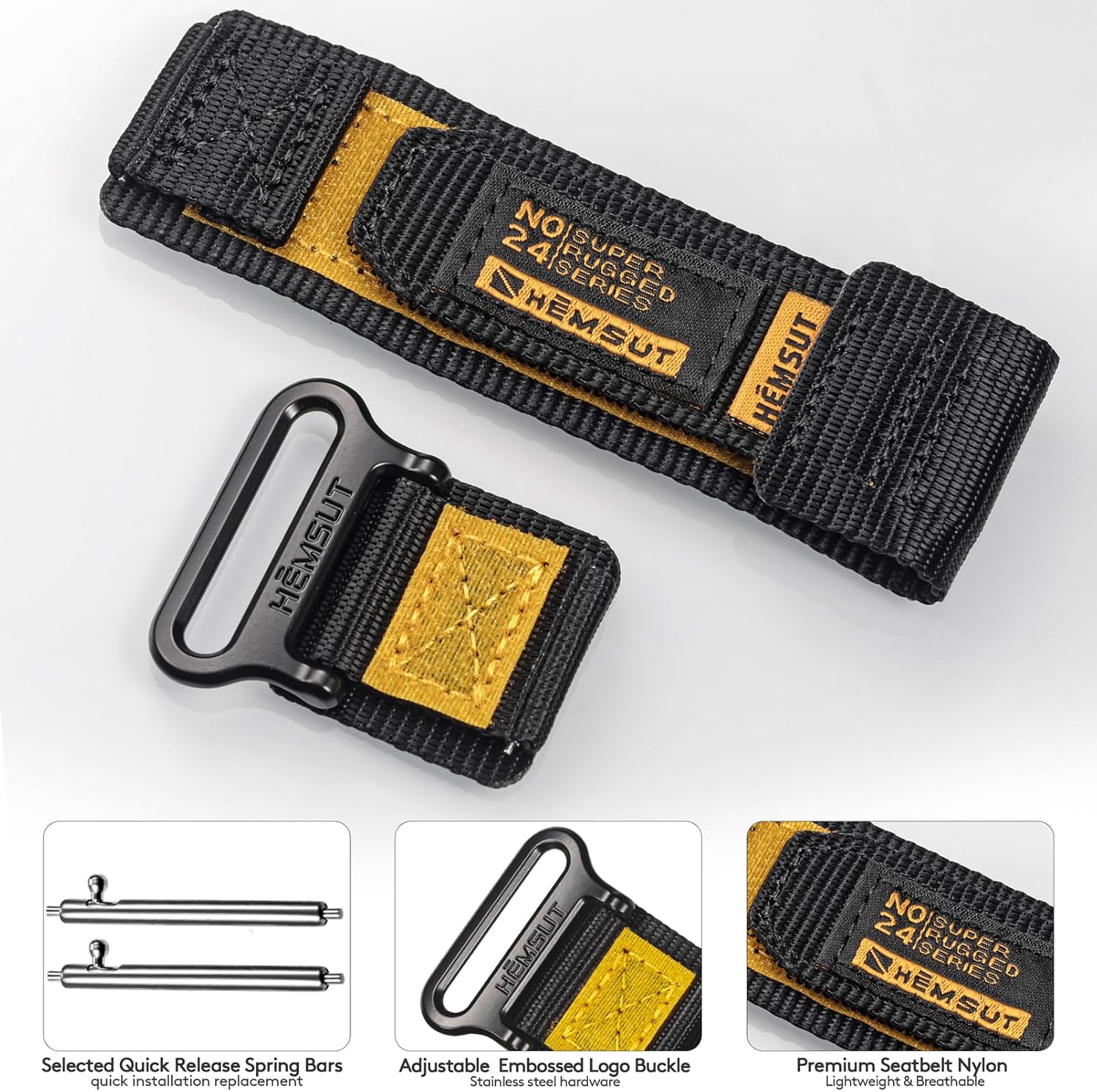 Quick Release Watch Band for Samsung Galaxy Watch 6/5/5 Pro/4/3/Gear S3/S2/Active 2, Hoop and Loop Nylon Strap for Amazfit GTS 4/4 Mini/3/2 /2e/2 mini, Bip 3 Pro/3/U Pro/Bip/Lite/S/S lite, GTR 2e/ GTR 2/ GTR 3 Pro/GTR 3/ GTR 4