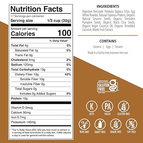 Miniatura 2 de Julian Bakery® ProGranola® Espresso 0.35 oz de proteína Paleo 1 carbohidratos netos Sin gluten Sin granos Paquete de 3