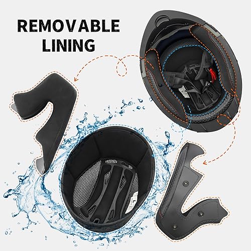 Miniatura 6 de Cascos modulares abatibles de doble visera para motocicleta, de cara completa, para adultos, BMX, de cuatro ruedas, para hombres y mujeres, aprobado