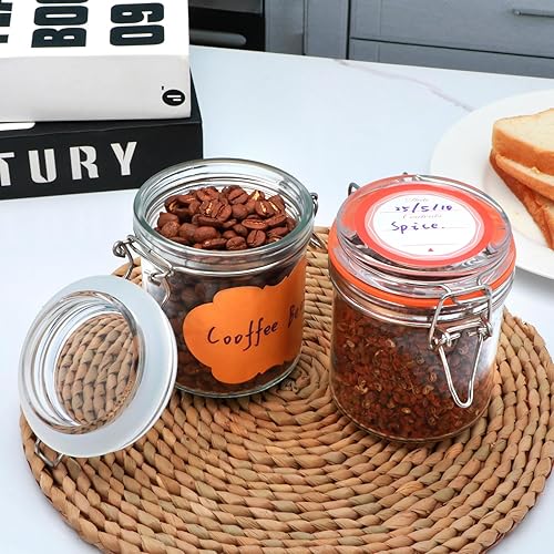 Miniatura 3 de Tarros de vidrio herméticos pequeños de 8 onzas con tapas, recipientes de vidrio para almacenamiento de alimentos con tapas, mini recipiente