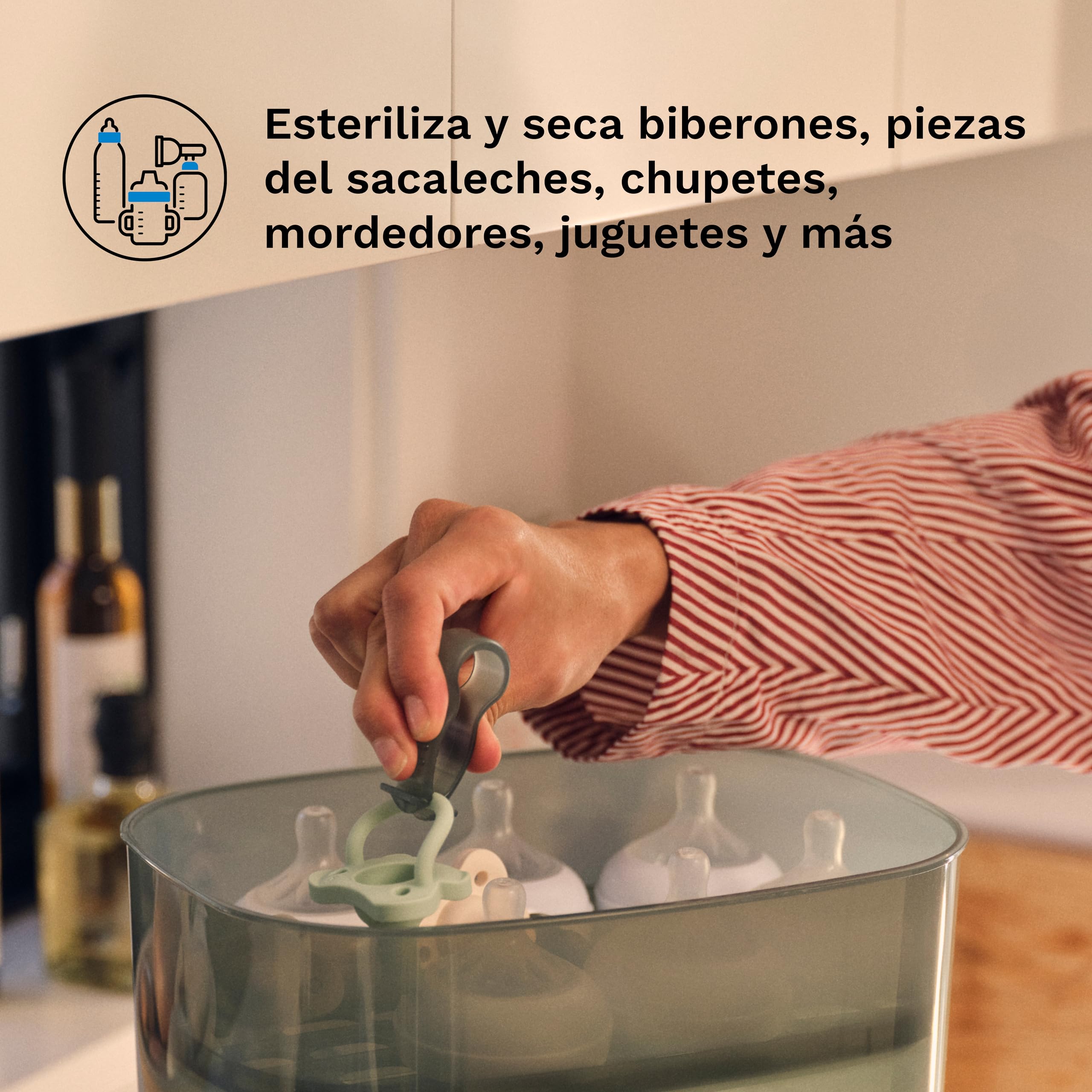 Baby Brezza Sterilizer Dryer Advanced - Esterilizador y Secador de Biberones - 33% Más Rápido - Esterilización con Vapor de Gran Capacidad - Para Biberones y Piezas de Extractor - Filtro HEPA