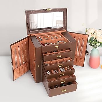 Amazon.com: Kendal Extra Large Jewelry Box Jewelry Case PU