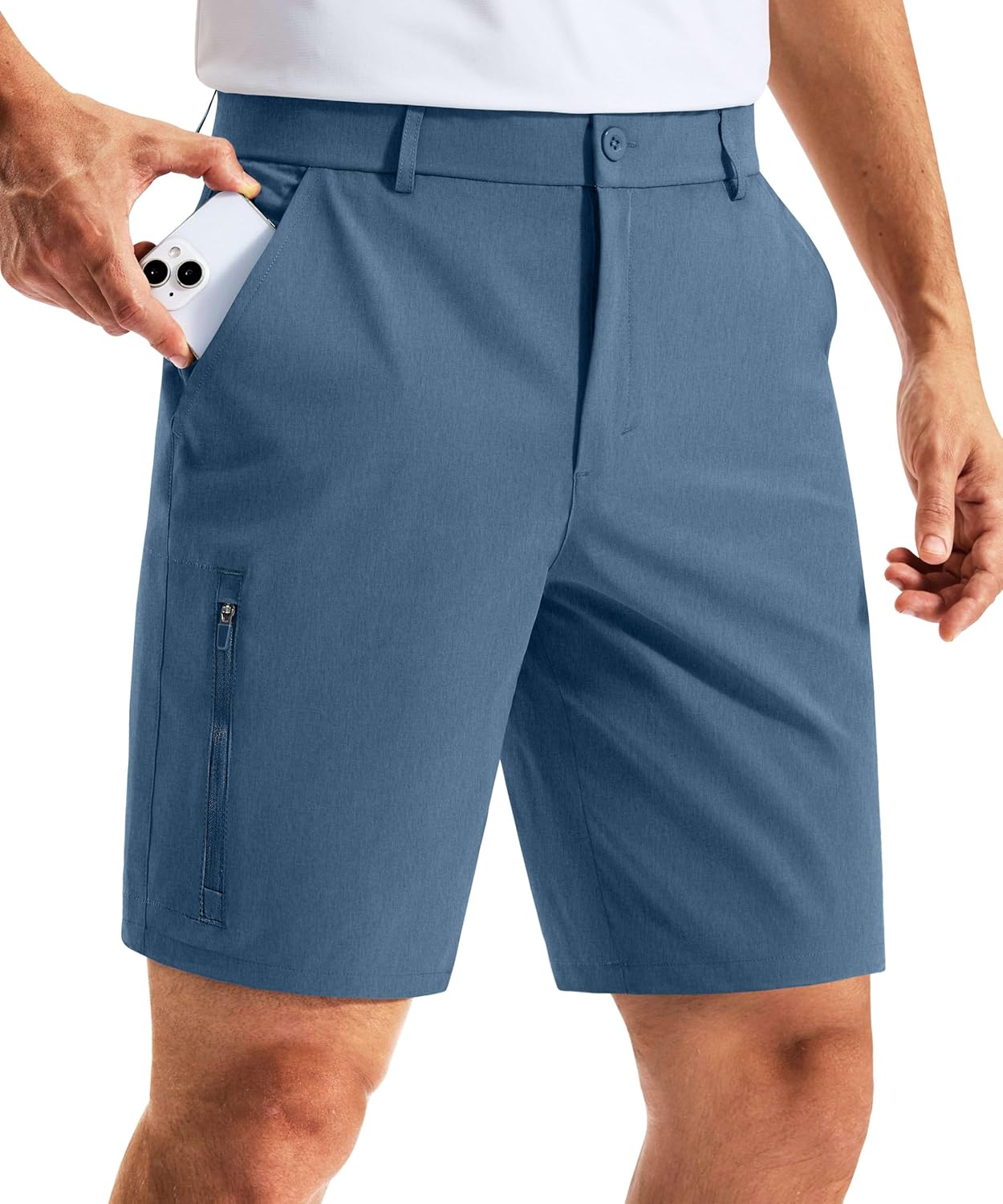 G Gradual Men's Golf Dress Shorts 7 Inch Inseam Lightweight Quick Dry Chino Casual Work Shorts for Men with 4 Pockets