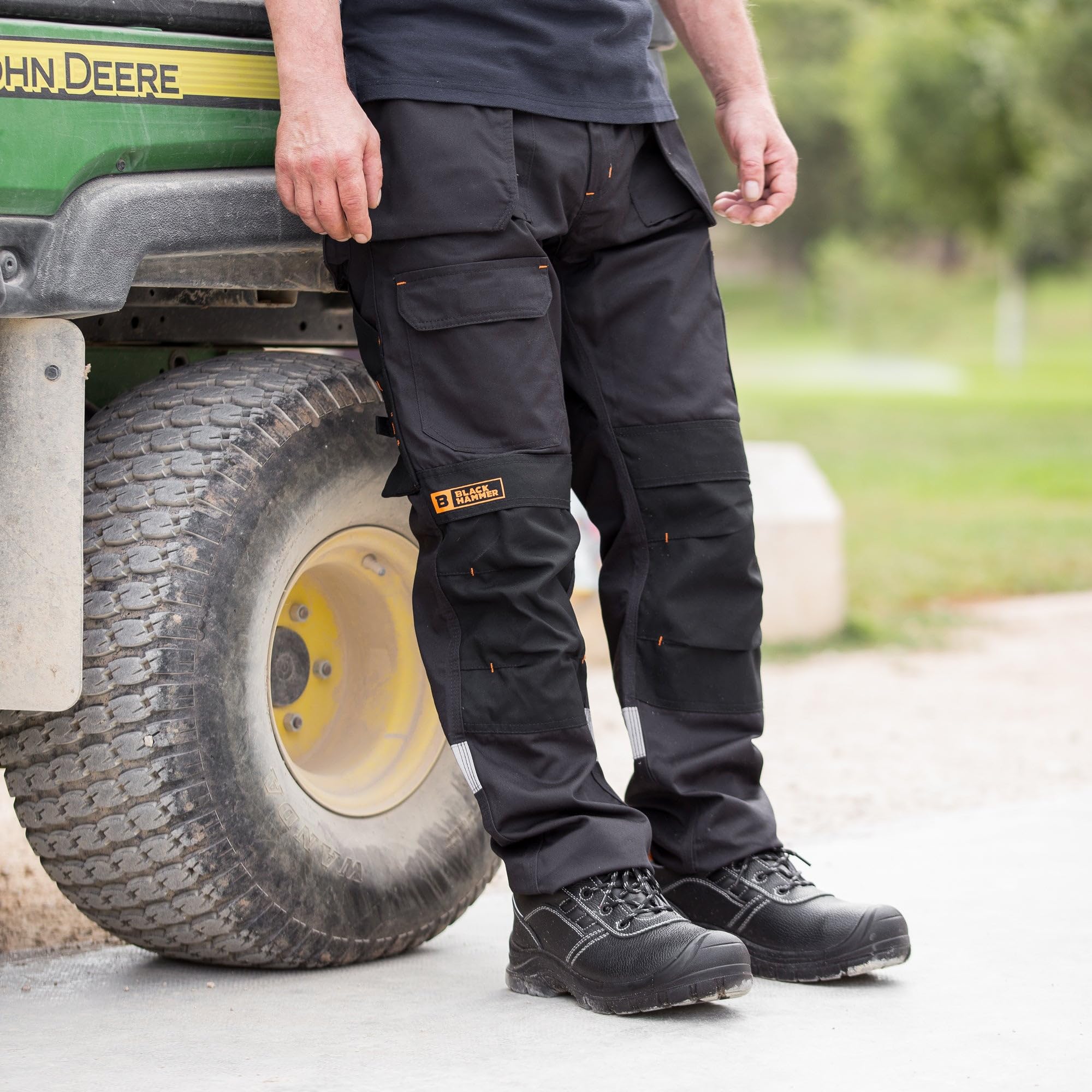 BLACK HAMMER Zapatos de Seguridad para Hombre Sin Metal Nivel S3 SRC Ultraligeros y con Refuerzo Kevlar 2252 Negro (43 EU)