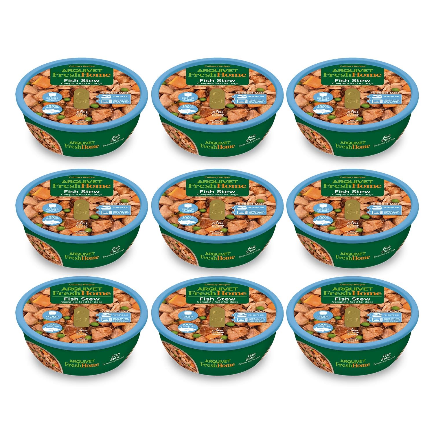 ARQUIVET PACK 9 units - FreshHome - Fish Stew - 280g - Complete wet food for dogs
