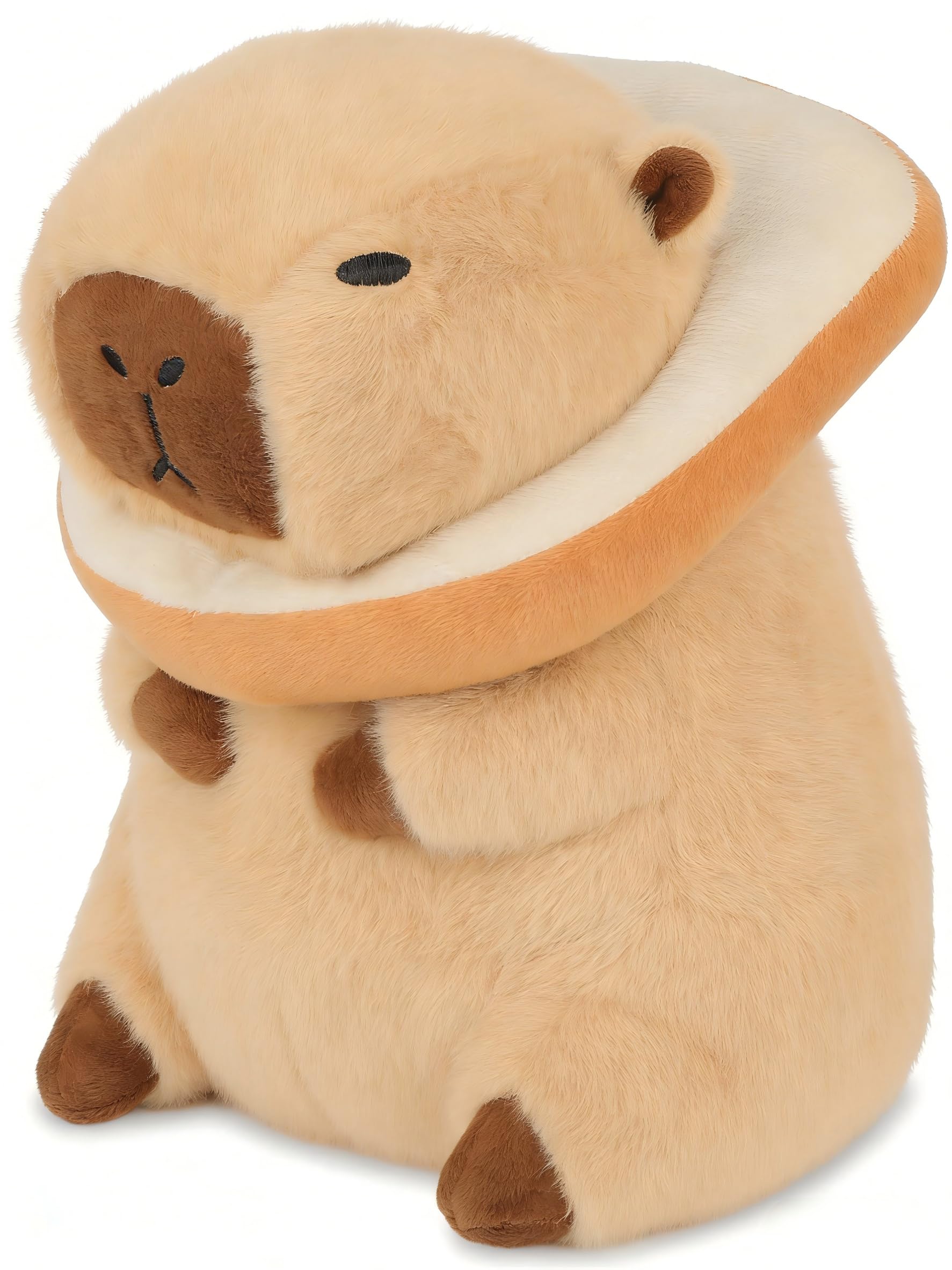 Scratch Art Adorable Soft Capybara Plush Toy - Kawaii Stuffed Animal Gift for Kids & Adults Home Decor (With toast)