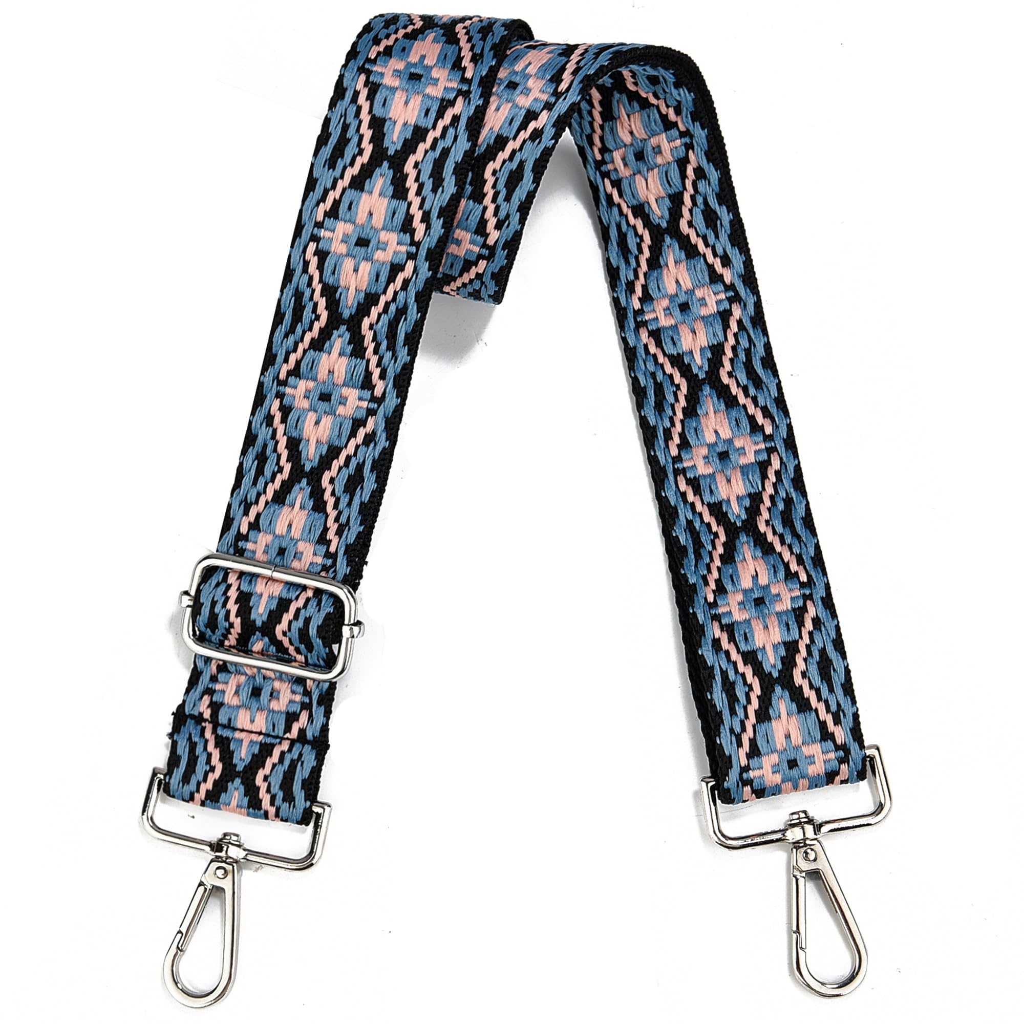 Wide Purse Strap Adjustable Replacement Crossbody Bag Strap Silver Hardware Shoulder Straps