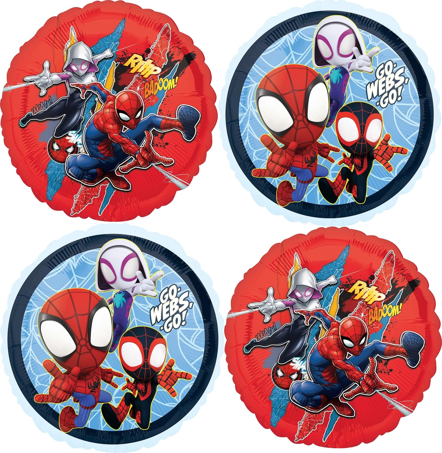 Spidey and His Amazing Friends Birthday Party Supplies 4pc Balloon Bouquet Decorations