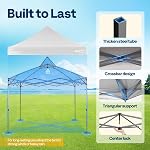 VIVOHOME 10x10 Canopée de pop-up facile, tente d'écran extérieur avec un mur latéral, et sac à roulettes pour les événements de la fête de pique-nique de camping de triage, blanc