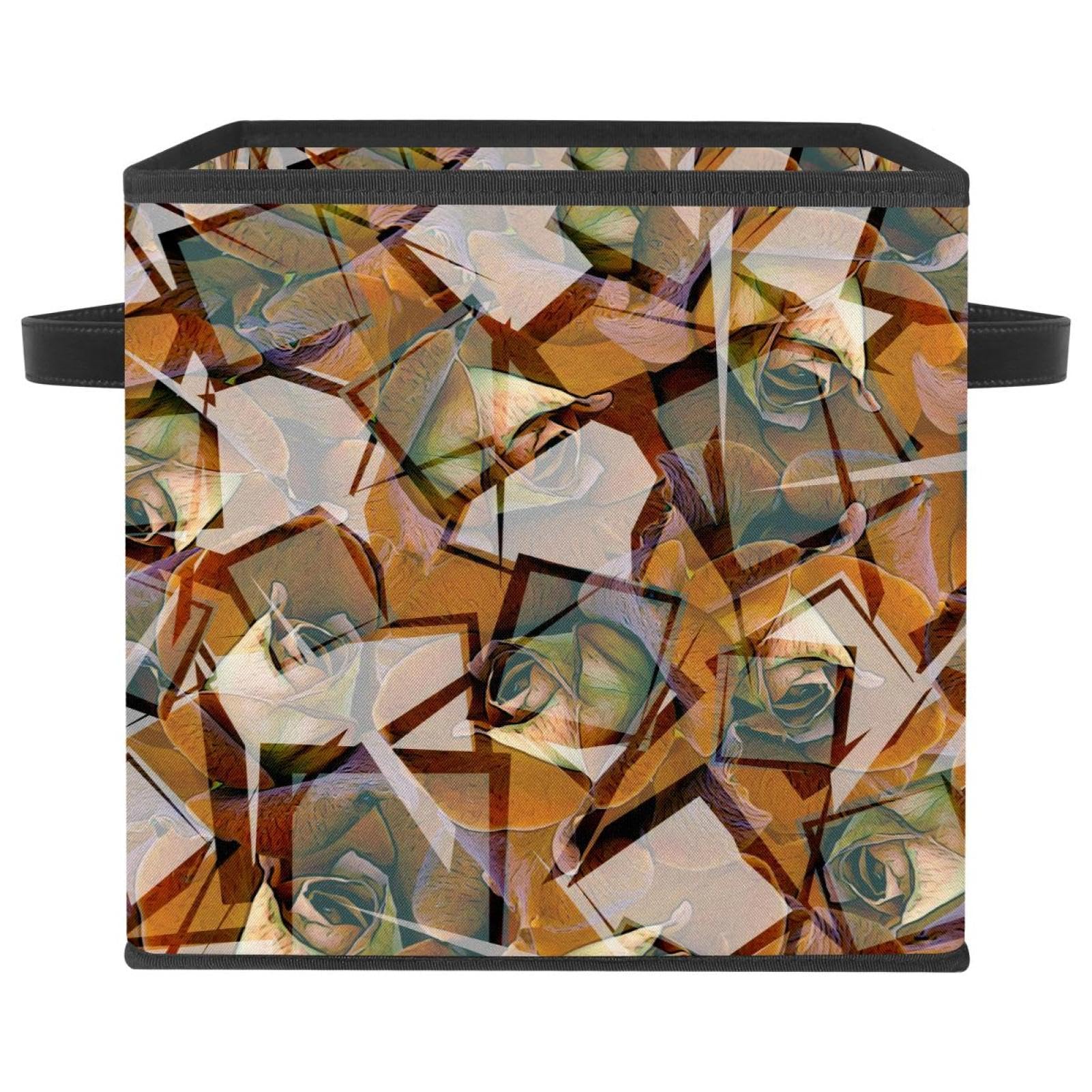 Boîte de rangement pliable pour livres et vêtements paniers cubes en tissu rose