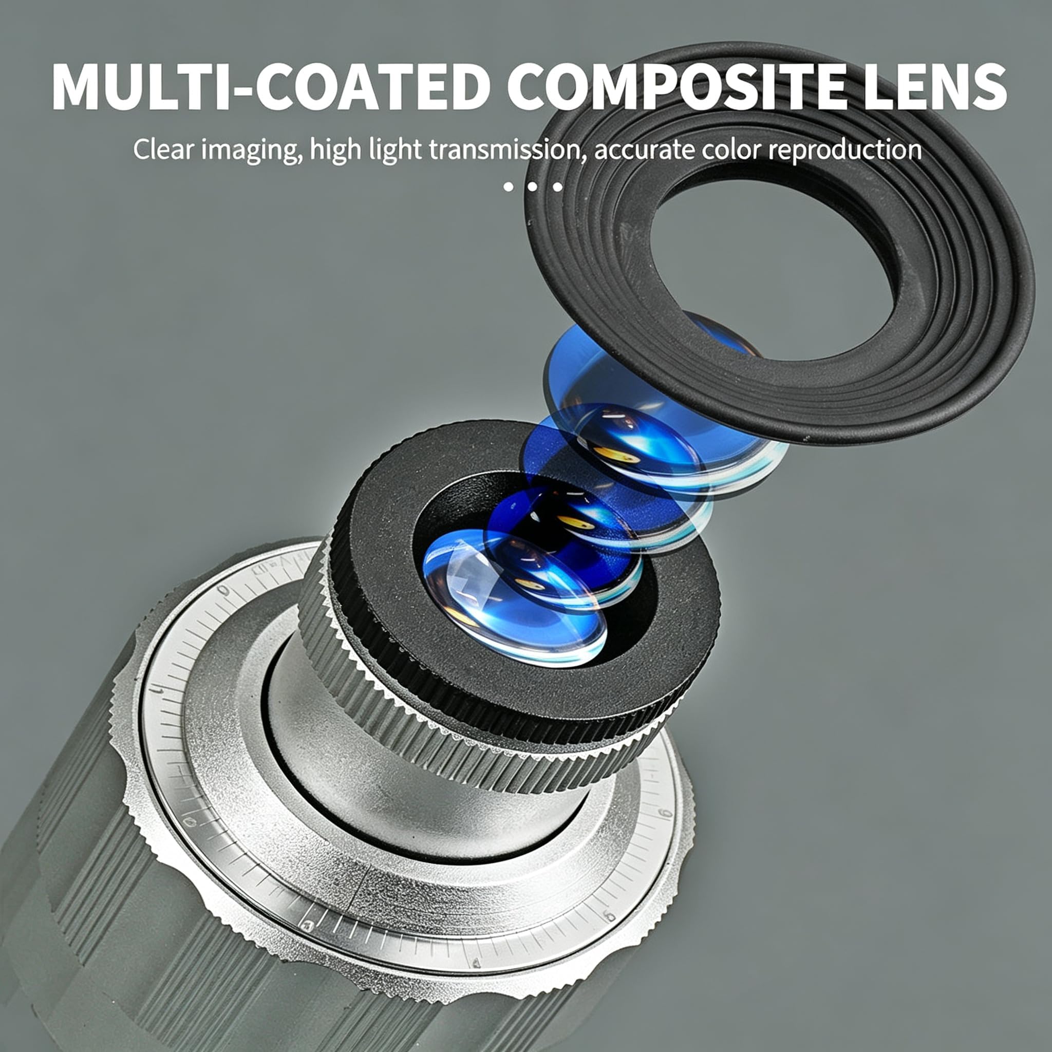 Lupa De Mano 60x/100x, Lupa De Joyería HD con Luz, 4 Luces Led De Relleno, Escala Incorporada, para Inspeccionar Gemas, Monedas Y Observar Sellos. 60x