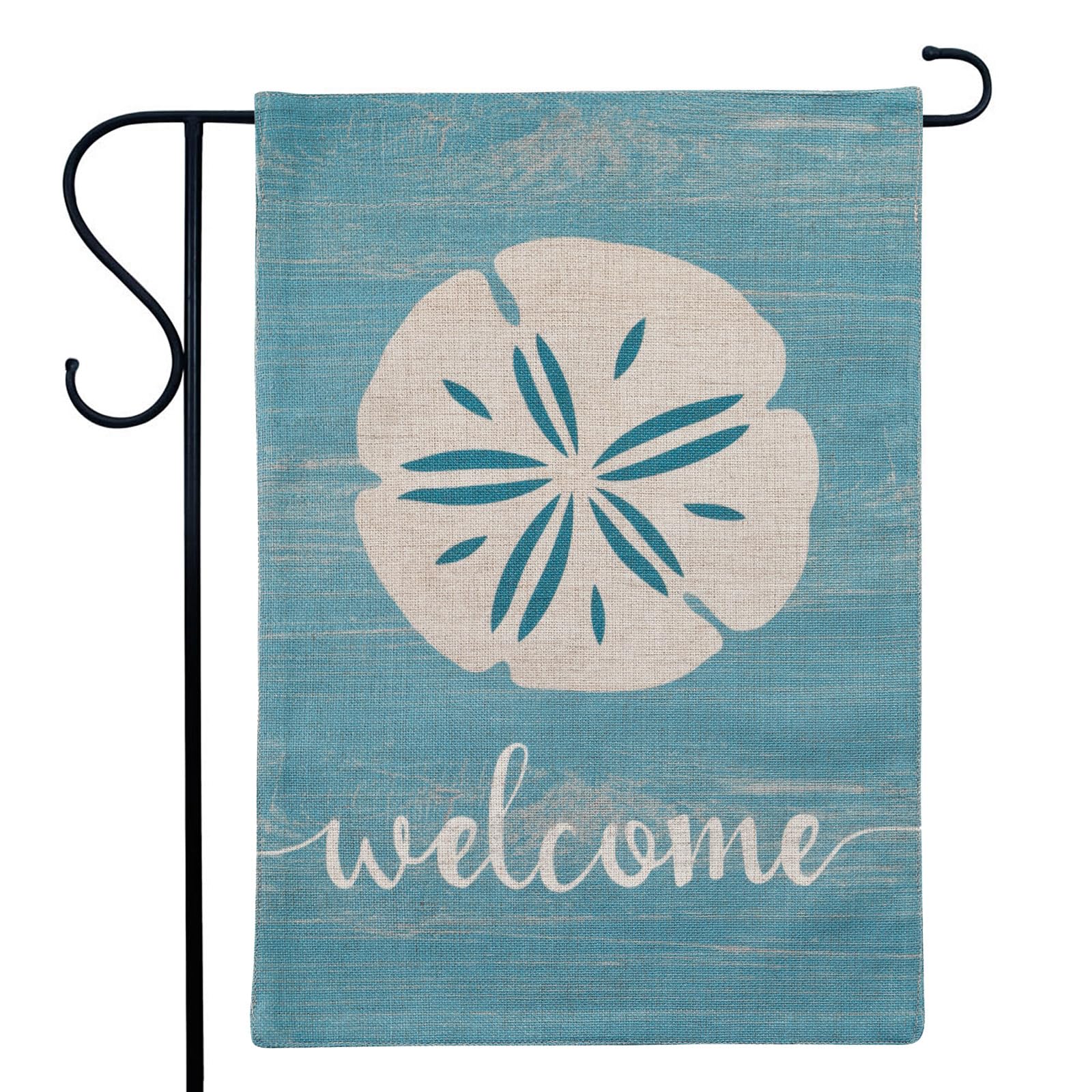 Trendin Beach Garden Flag 12x18 Double Sided Sand Dollar Small Yard Flags for Outside Burlap Nautical Flags Farmhouse Coastal Decorations PG011