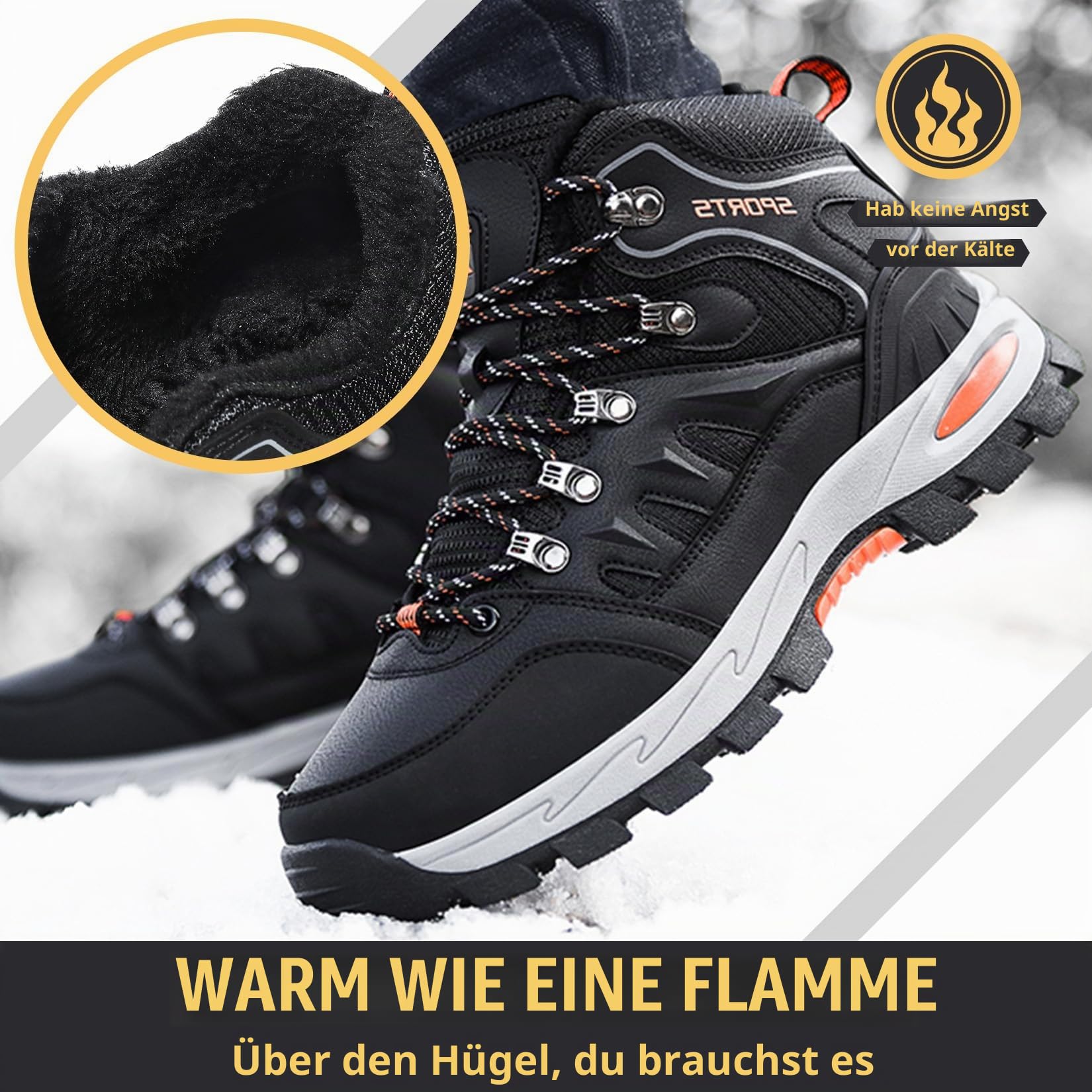 Littleplum Winterschuhe Herren Stiefel Warm Gefüttert Winterstiefel rutschfest Outdoor Wanderschuhe Schneestiefel