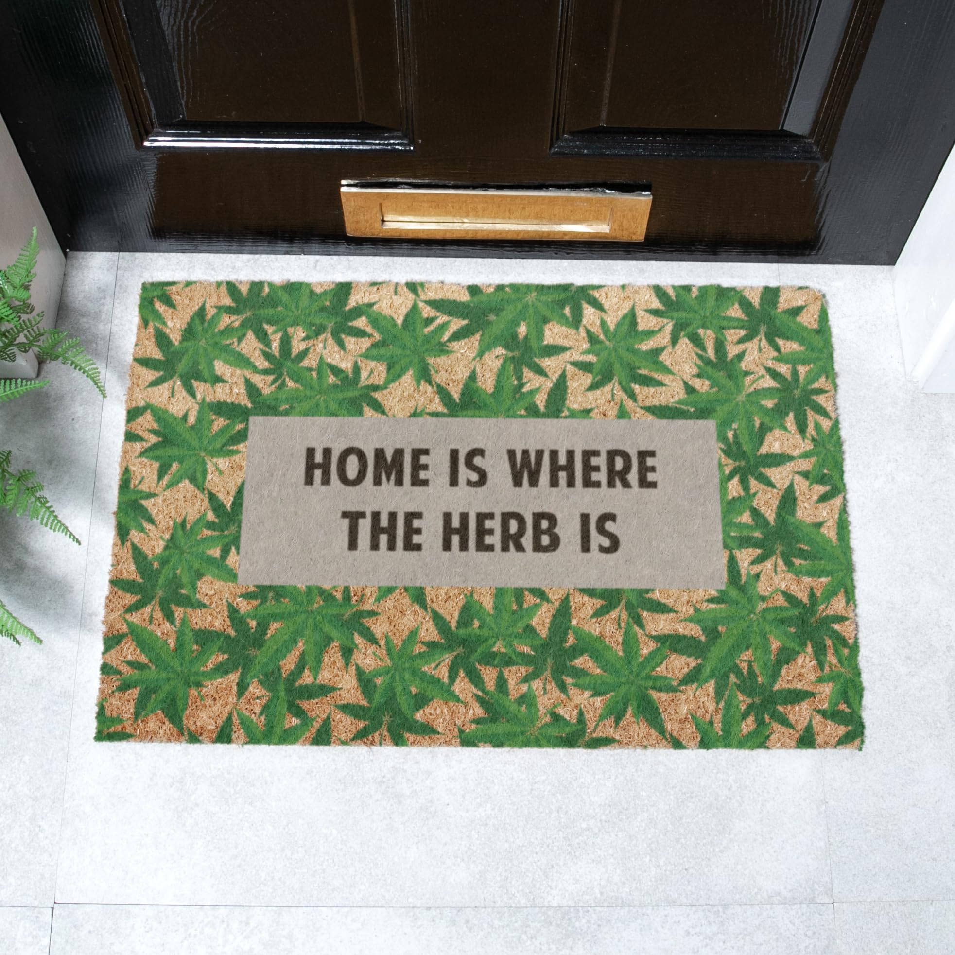 Artsy Mats - Herbis Doormat - Made from Tufted Coconut Fibre - Non-Slip Natural Rubber Backed Door Mats Indoor - Heavy Duty, Decorative Outdoor Mats (60x40cm)