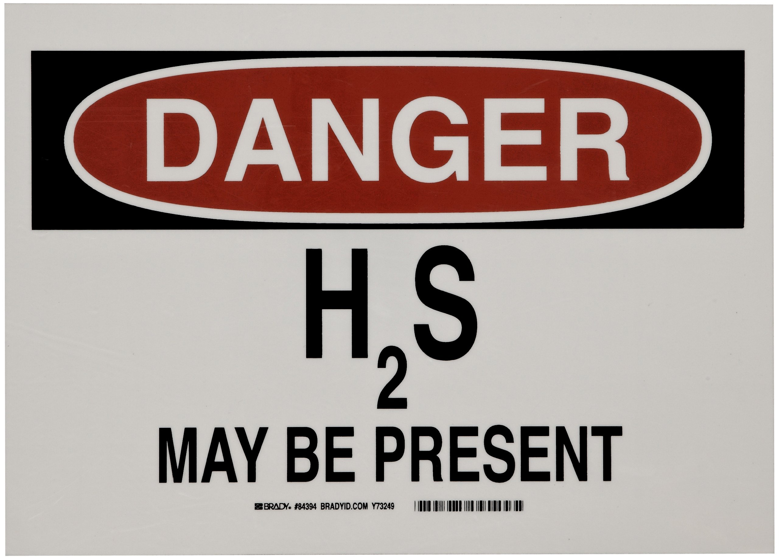 Panneau H2S May Be Present 10x14 en polyester pour sécuriser les espaces confinés - 2