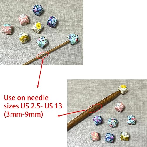 Miniatura 35 de SPANSEE Soportes hexagonales para agujas de tejer – 4 piezas, tamaño 3-13 (0.128 in-0.354 in), tapas finales, tapones de puntada, protectores