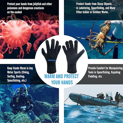 Miniatura 6 de nitescuba Guantes de buceo para hombre, guantes de neopreno para agua, 0.118 in, con correa ajustable para la cintura, para esnórquel, kayak, remo