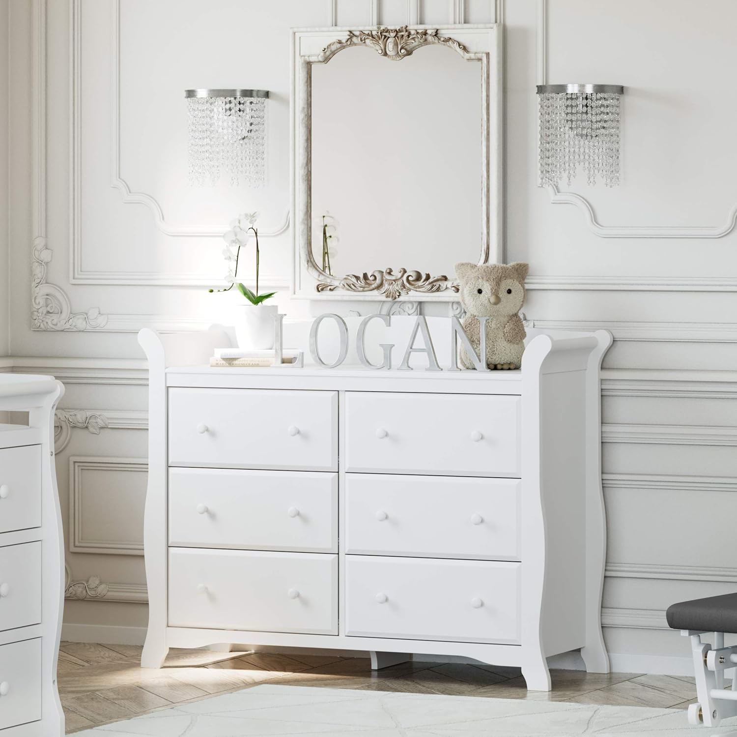 Storkcraft Avalon 6 Drawer Universal Dresser | Ideal for Nursery, Toddlers and Kids rooms | White : Everything Else