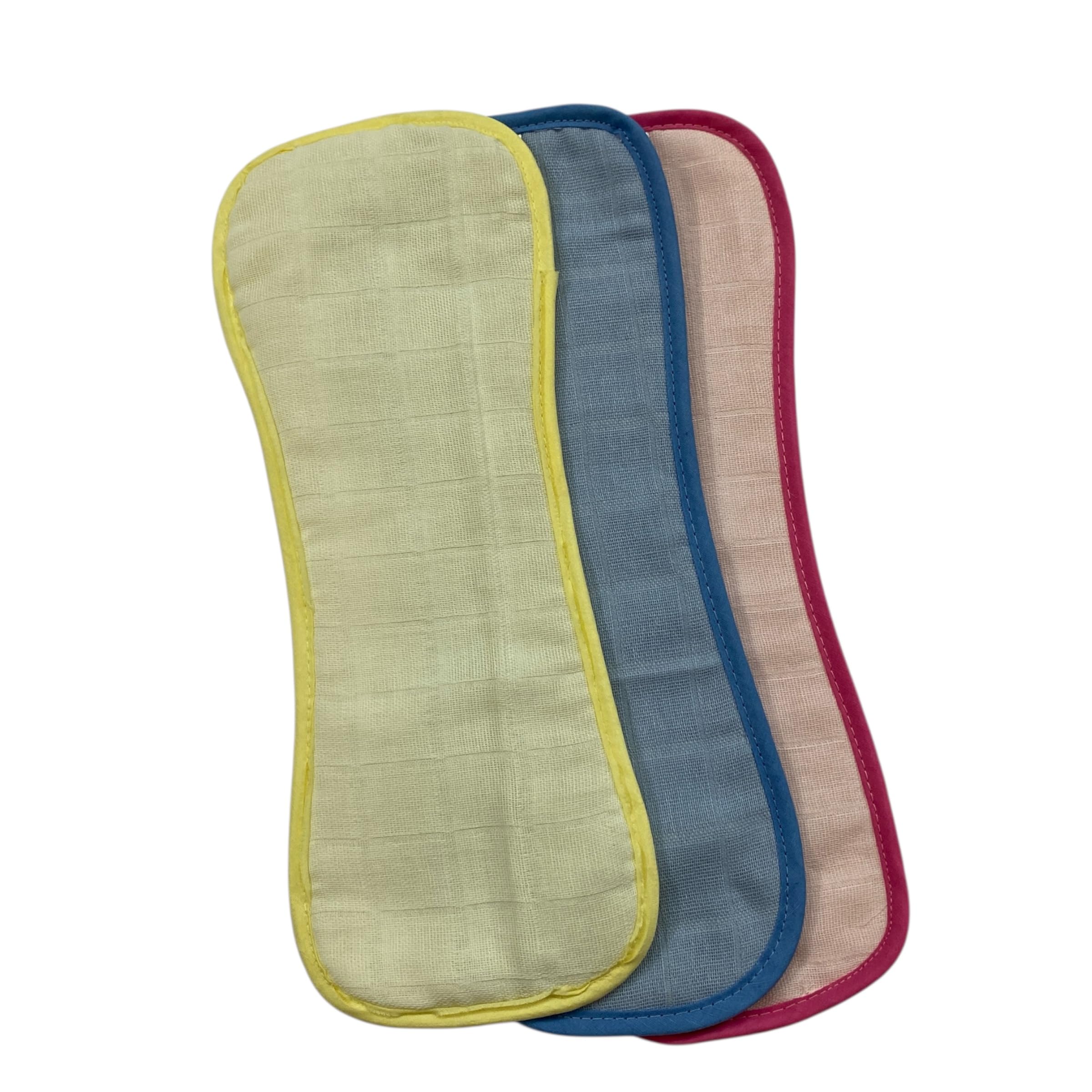 MOTHERS CHOICE Muslin Cloth Nappy Insert Pad for Babies, Soft Cotton Muslin, Washable and Reusable Diaper Insert, Breathable and Comfortable Multicolor Pack of 3-image-24