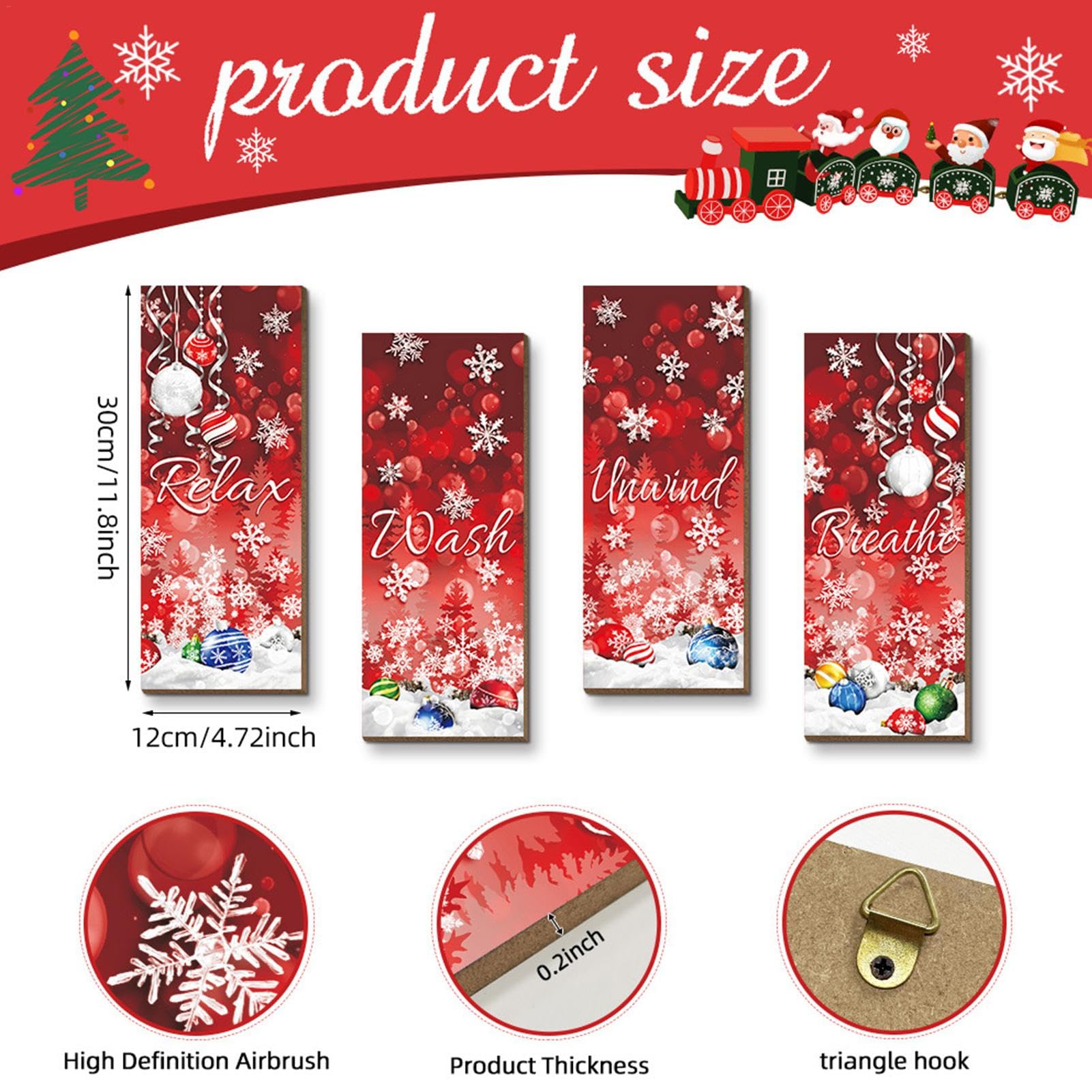 Cartello Decorativo Invernale In Legno 30x13 Cm – Fiocchi Di Neve, Natale, Con Corda Per Appendere