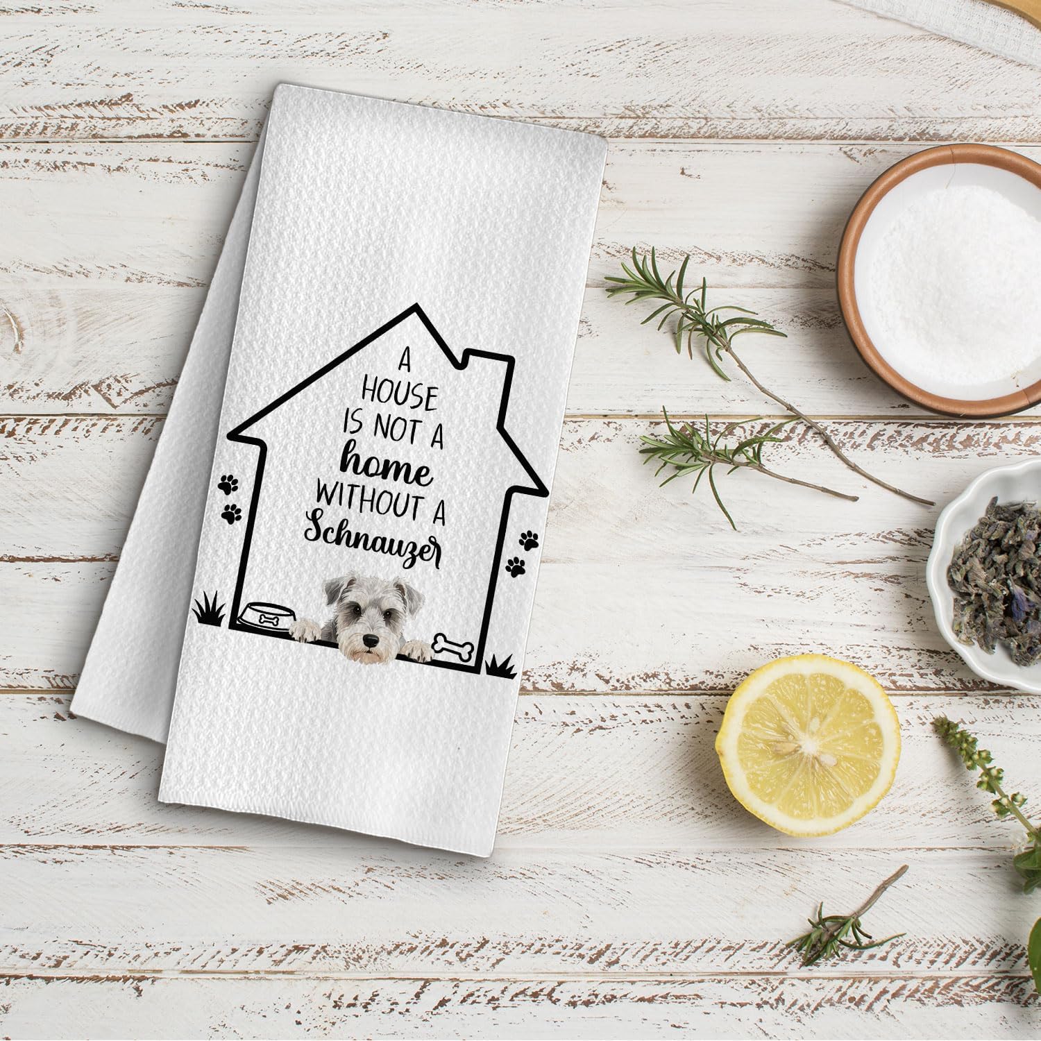 Schnauzer Dog Kitchen Towels, Schnauzer Gifts for Women Men Decorative Hand Towels for Bathroom, Gifts for Dog Lovers Owners Dish Tea Towel for Kitchen, 16x24 Inch - Image 5