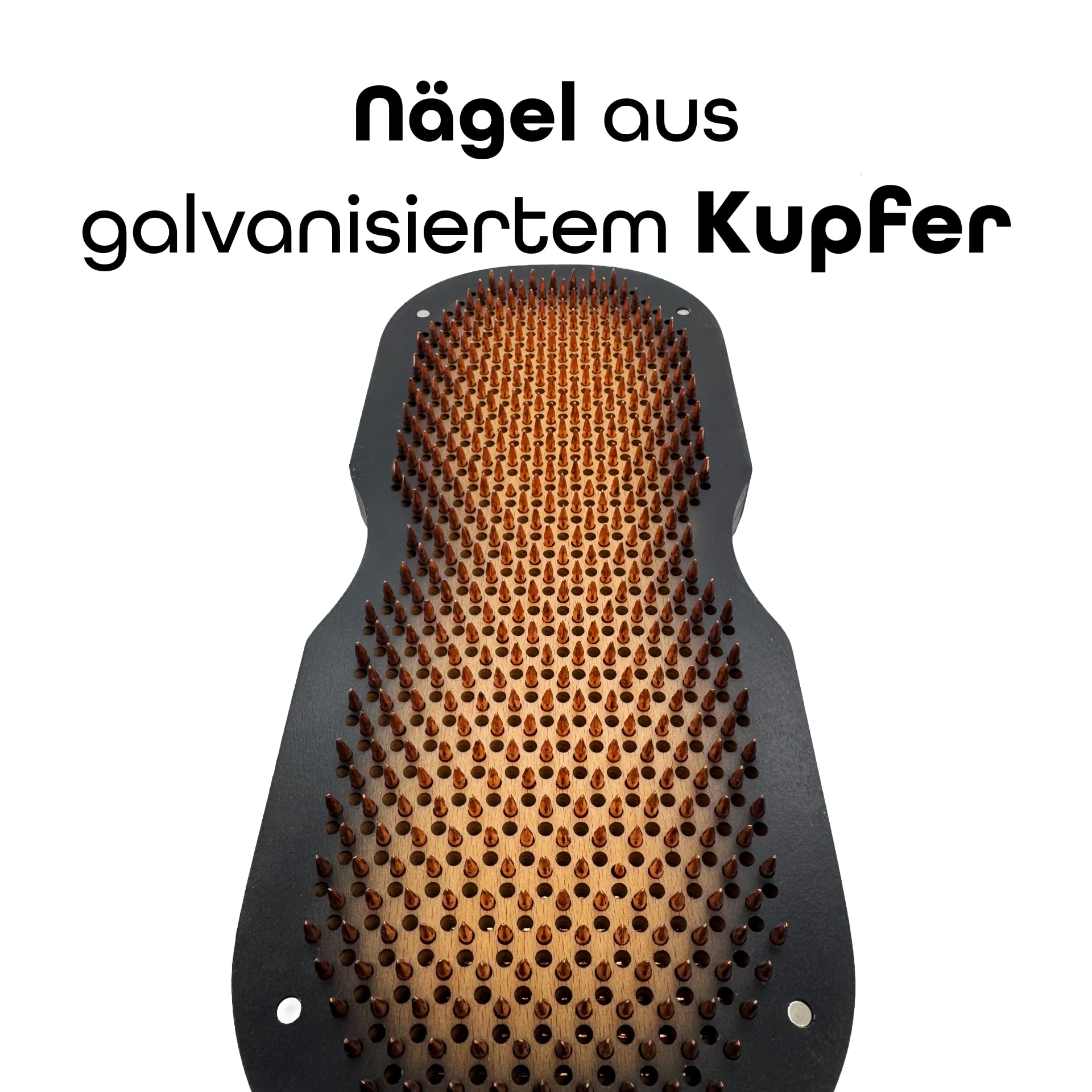 BodhiBoard Black Edition Kupfer Sadhu Board Nagelbrett für Füsse Fuß Yoga Meditation Holz für Akupressur Akupunktur Entspannung Mentale Gesundheit Massage Nail Board