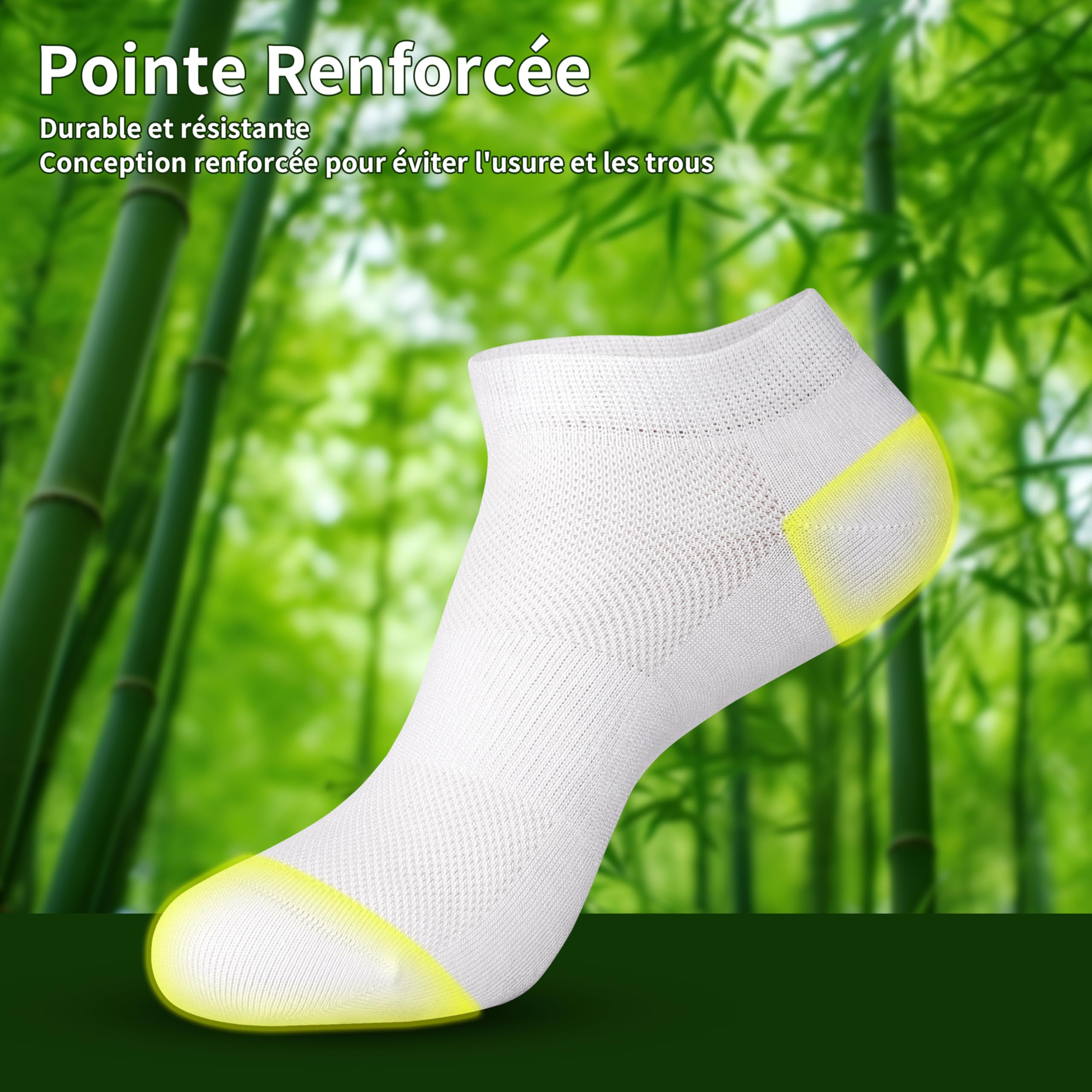 Jeasona Lot de 8 paires de chaussettes en bambou pour diabétiques - Pour femme - Sans caoutchouc - Taille 35-42
