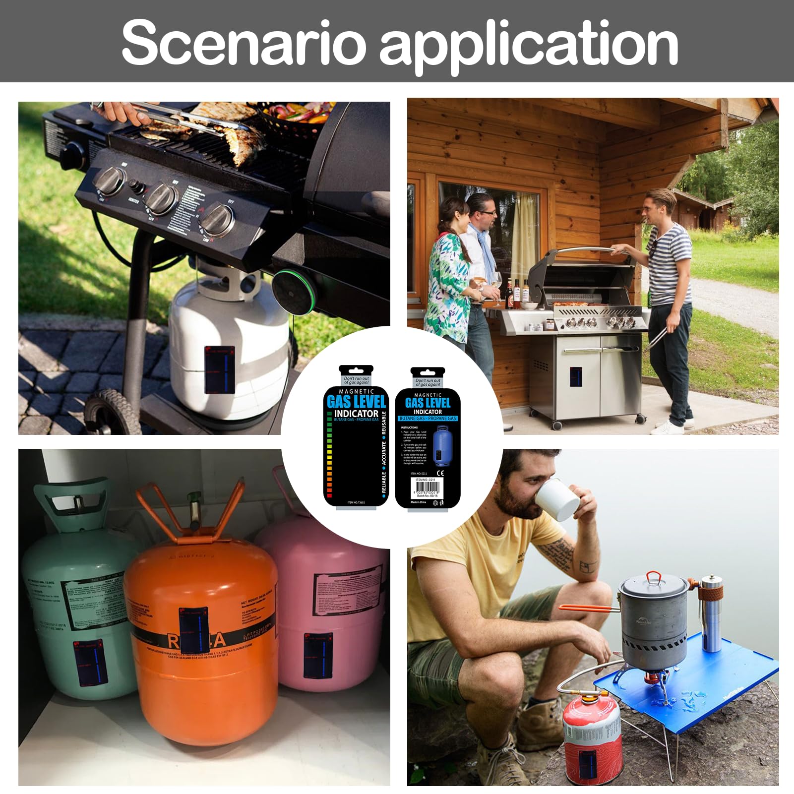 Magnetic Gas Level Indicator For Butane Propane Gas Bottle Cylinders Thermometer