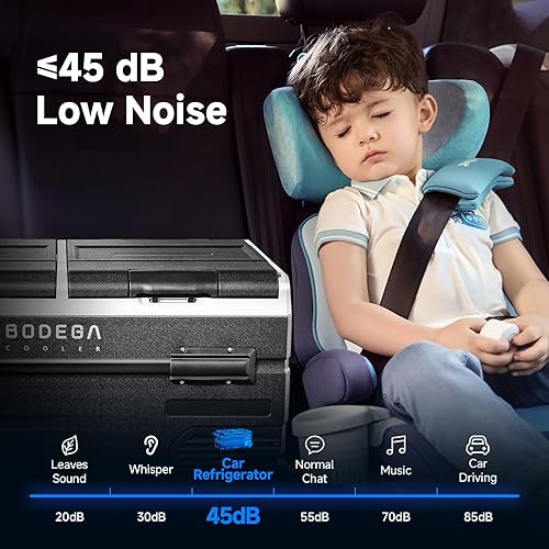 Miniatura 8 de BODEGACOOLER Refrigerador portátil de 12 voltios para el coche, refrigerador para el coche de doble zona y control por aplicación, congelador Negro