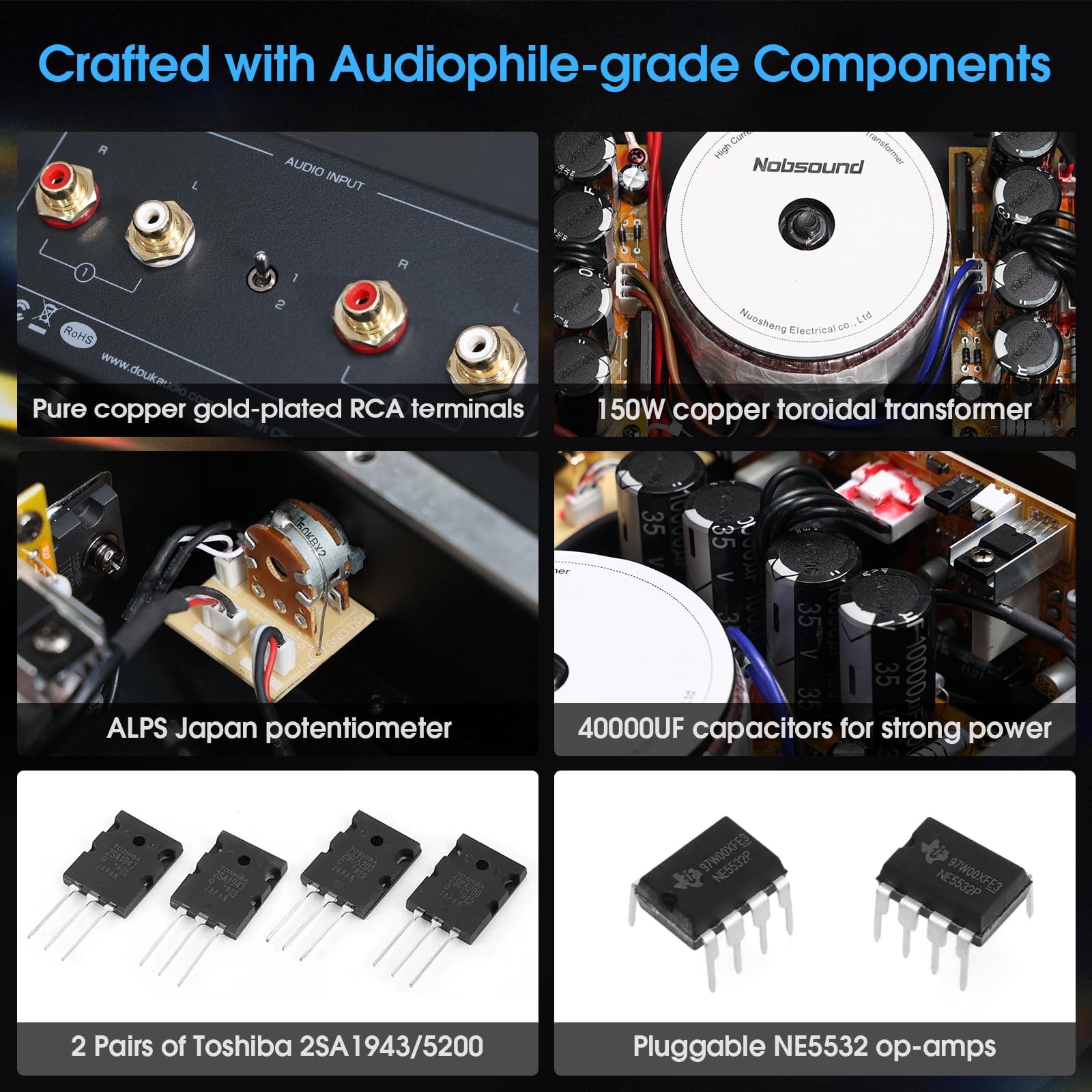 Amazon.co.jp: Nobsound NS-02GPRO ステレオ パワーアンプ アンプ