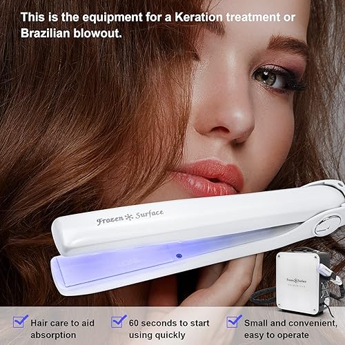 Miniatura 7 de Elitzia ET1410 - Plancha para el cabello congelado, 15.8F, plancha plana de terapia fría para reparación del cabello dañado y protección del color