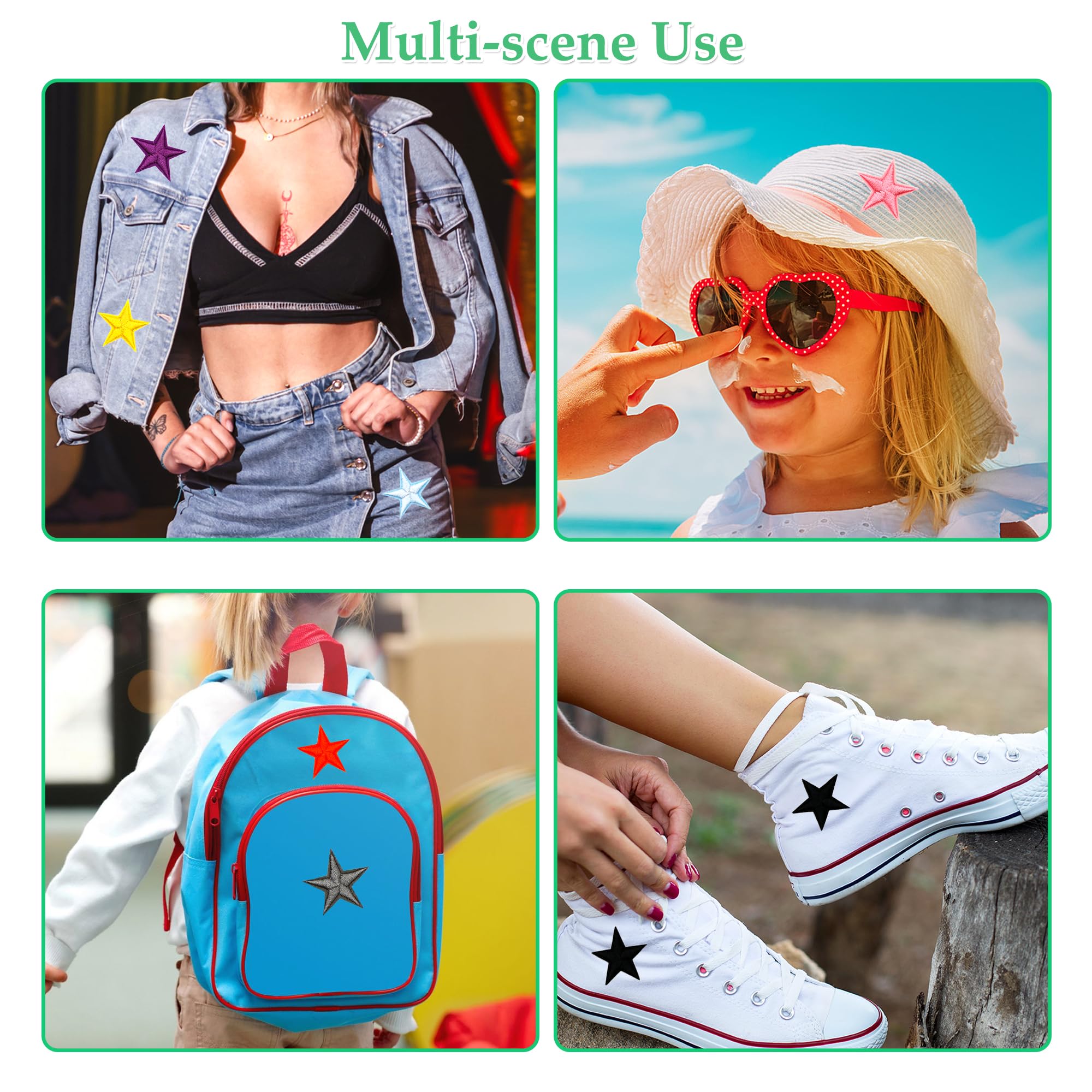 32 adet ütüyle yapışan yama, çocuklar için yıldız yama, mini nakış