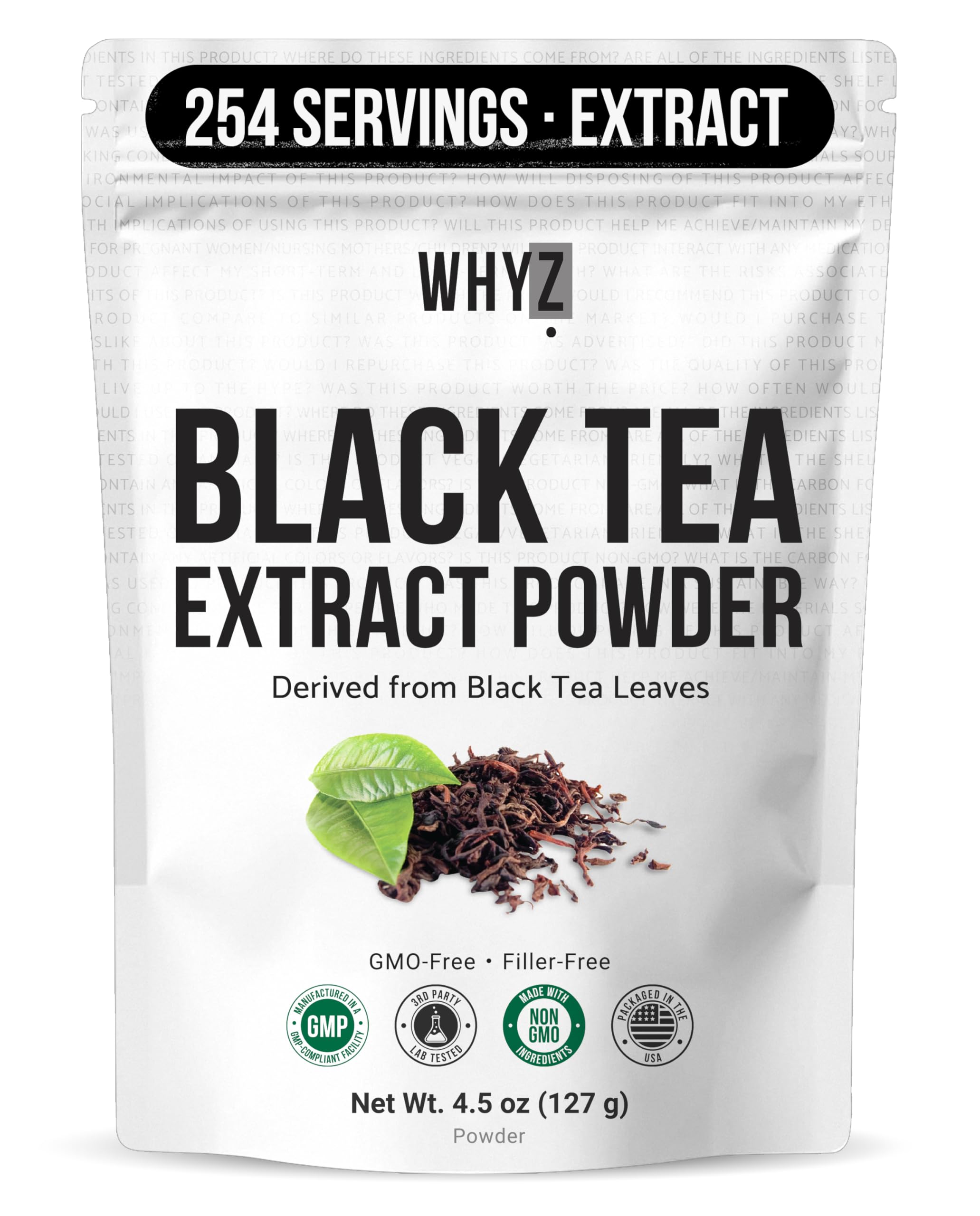 Instant Black Tea Powder, 4.5 oz, Unsweetened Iced Tea Concentrate from Real Black Tea Leaves, Instant Powder for Hot & Cold Drinks, Powdered & Unsweet Tea 254 Servings