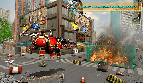 robô de rinoceronte vs monster truck