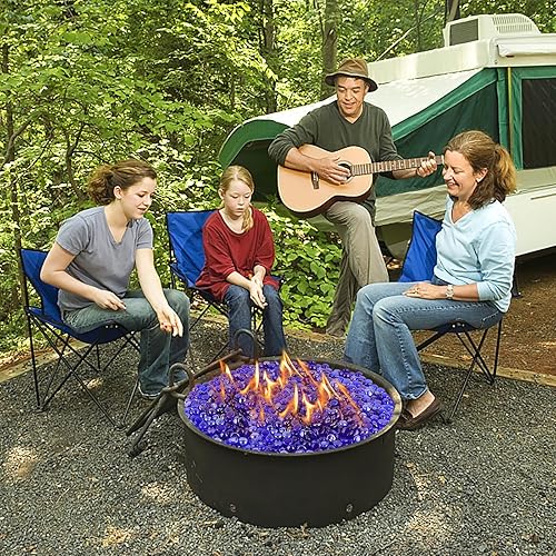 Miniatura 8 de Cuentas de vidrio de fuego de 20 libras para hoguera, propano o chimeneas de gas, rocas de vidrio de 0.6 a 0.7 pulgadas, canicas de vidrio planas