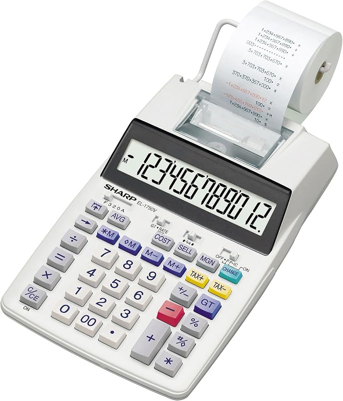 SH-EL1750V Printing Calculator, Black/Red