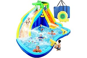 8-in-1 H2O Water Slide Inflatable Bounce House Water Park