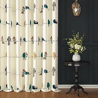 Story@Home Window Curtains 5 Feet Long 2 Piece | Bohemian Cotton Parda | Birds Print | Light Filtering Curtains for Living... Price In India