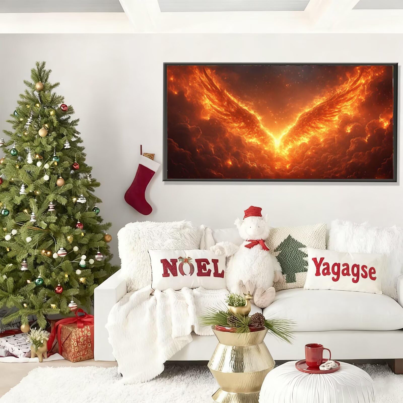 Malowanie po numerach Feniks Paint według numerów hobby dla dorosłych fantasy malowanie według numerów pełny zestaw, DIY hobby kreatywne pędzle akrylowe rysunek wystrój domu 60 x 120 cm G8-137
