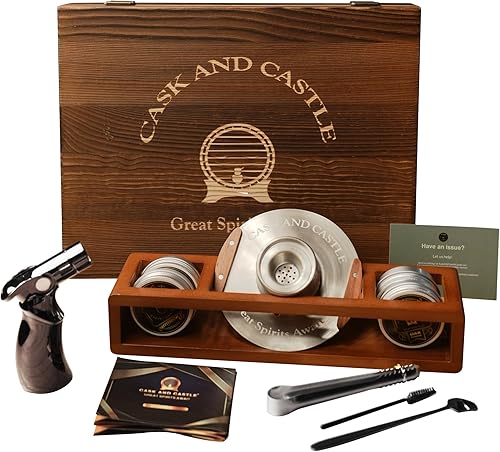 Kit de ahumador de cóctel con antorcha y soporte, para whisky y bourbon, regalo premium para hombres, novio, esposo, para cumpleaños, aniversario,