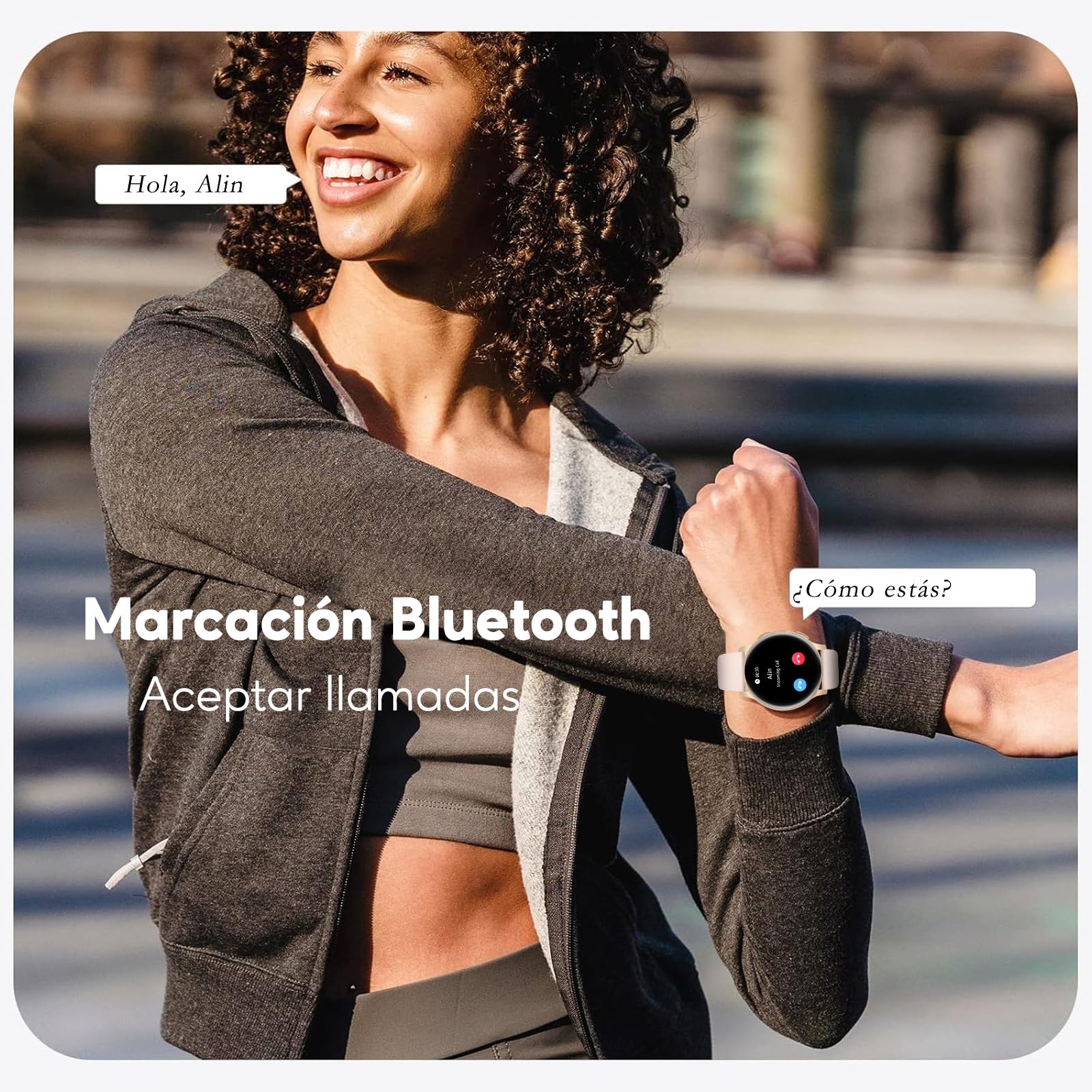 AcclaFit Reloj Inteligente Hombre Mujer con Llamadas Bluetooth, Smartwatch Esfera Redonda 1,38" con 147+ Modos Deportivos, Pulsómetro, Monitor de Sueño, IP68 Impermeable, Compatible con Android iOS — view 5